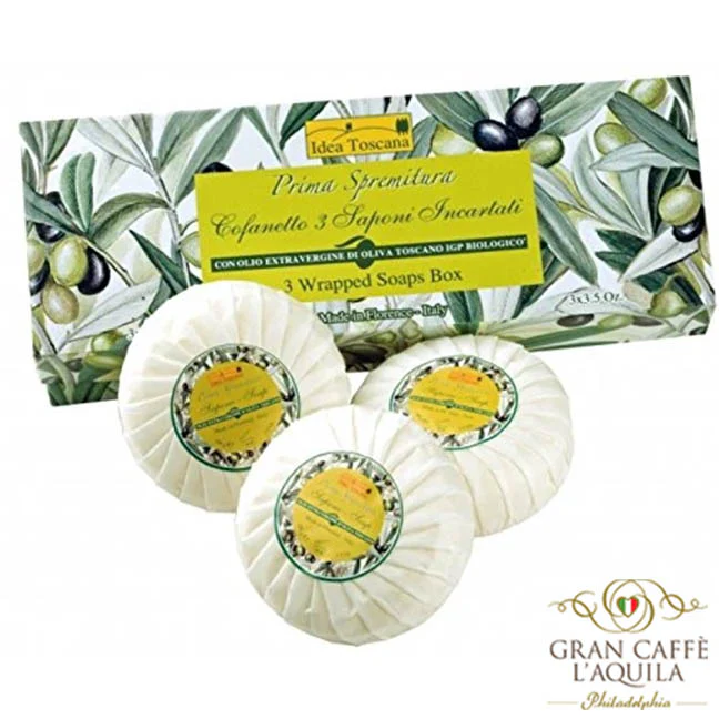 3 WRAPPED SOAPS GIFT BOX - IDEA TOSCANA PRIMA SPREMITURA