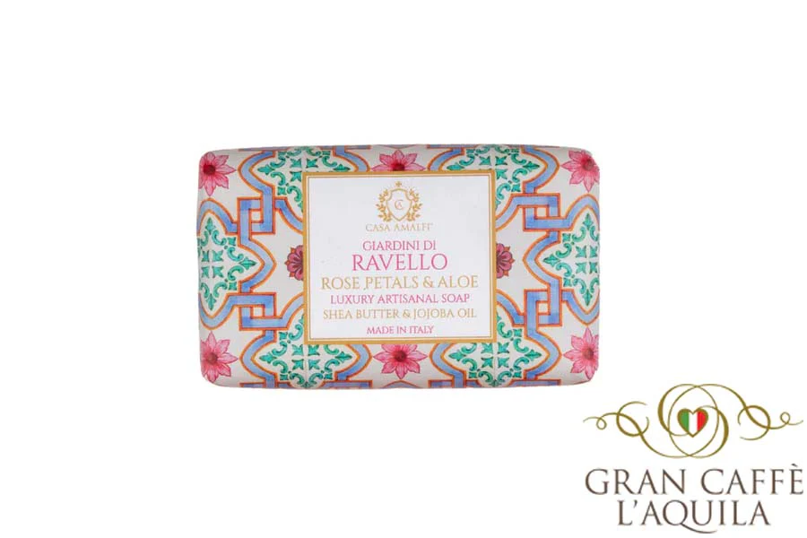 GIARDINI DI RAVELLO- ROSE PETALS & ALOE- CASA AMALFI LUXURY SOAP 5.29oz