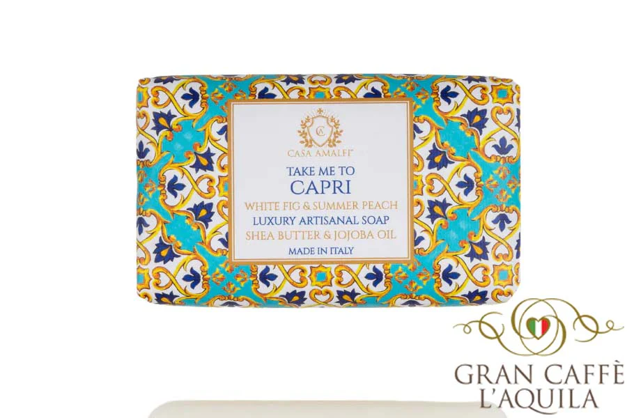 TAKE ME TO CAPRI- WHITE FIG & SUMMER PEACH- CASA AMALFI LUXURY SOAP 5.29oz